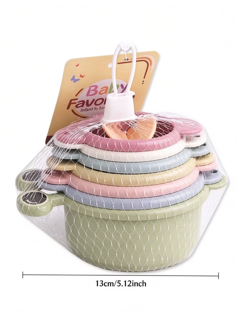 7pcs stacked cups, suitable for baby bath toys and beach/pool water toys, ideal for bathtubs, indoor and outdoor water games - Image 4