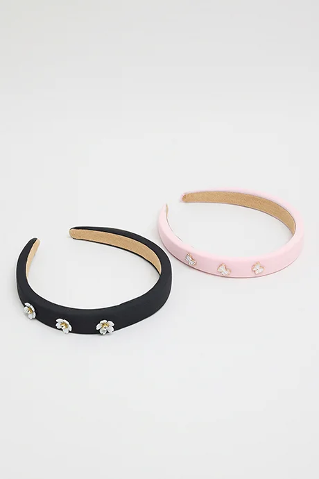 R&B 2 Pack Embellished Headbands