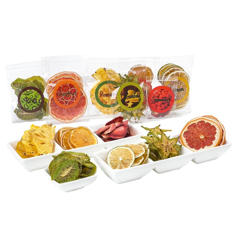 Orangift Natural Dried Fruit Kit for DIY Crafts - 7 Packs, Perfect for Soap Making, Candle Making, Resin Jewelry, Bath Bombs, and Nail Art - Includes Grapefruit Strawberry Kiwi Orange Pineapple Lime Starfruit - Image 1