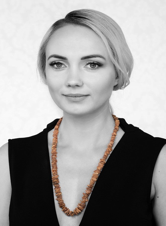 AMBERAGE Natural Baltic Amber Necklace for Women - Hand Made from Raw/Certified Baltic Amber Beads( - Image 3
