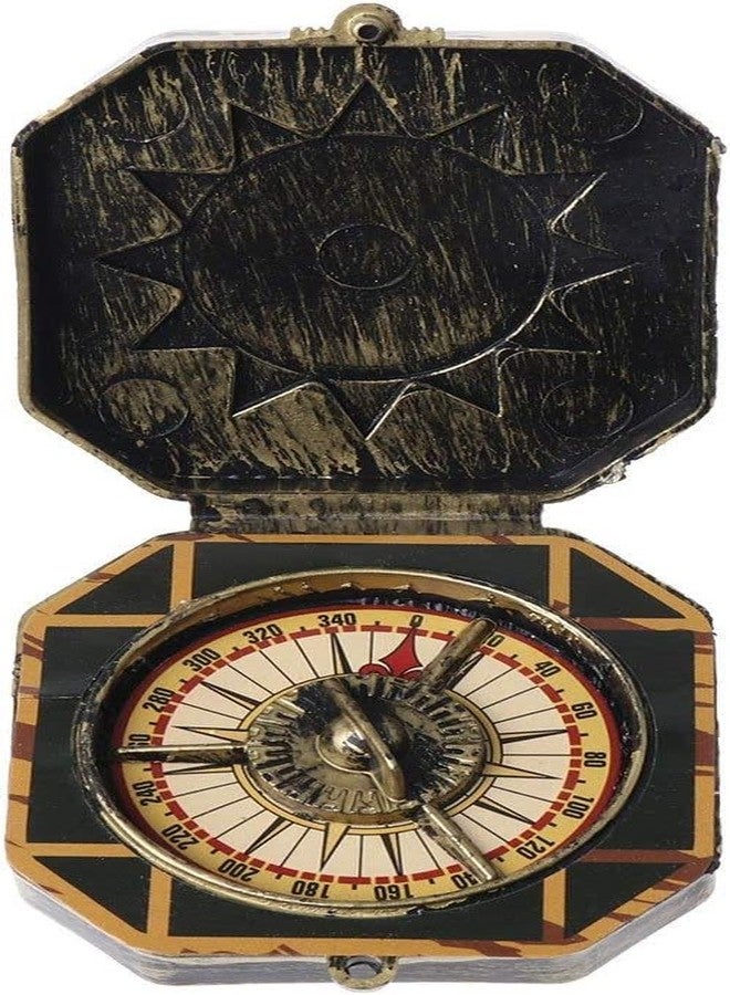 Sluswallow 1Pc Bronze Compass Toy, Nautical Compass Pirate Captain Costume Toy Halloween Party Cosplay Decoration Deft Design, Toys and Games - Image 1