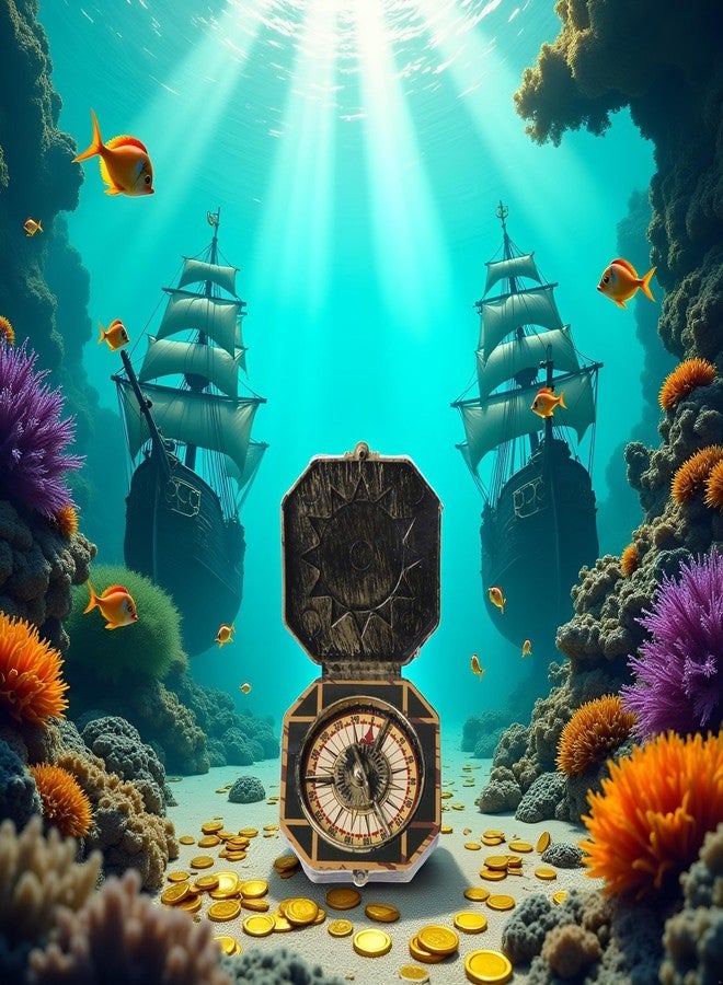 Sluswallow 1Pc Bronze Compass Toy, Nautical Compass Pirate Captain Costume Toy Halloween Party Cosplay Decoration Deft Design, Toys and Games - Image 3
