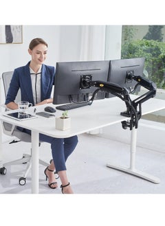 NB NORTH BAYOU Dual Monitor Desk Mount – Gas Strut Arm for 17-27 Inch Screens, Adjustable Stand F160  - Image 2