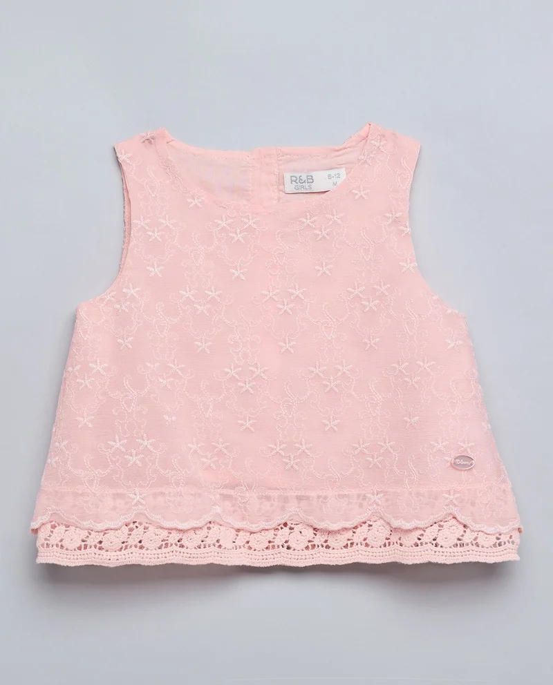 R&b Lace Trim Top and Skirt Set
