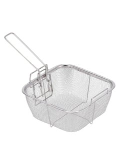 SHREESAMP Fried Basket Square Stainless Steel Deep Fry Wire Mesh French Fries Holder Chips Frying Folding Handle Kitchen Mini Cooking Net Colander Strainer
