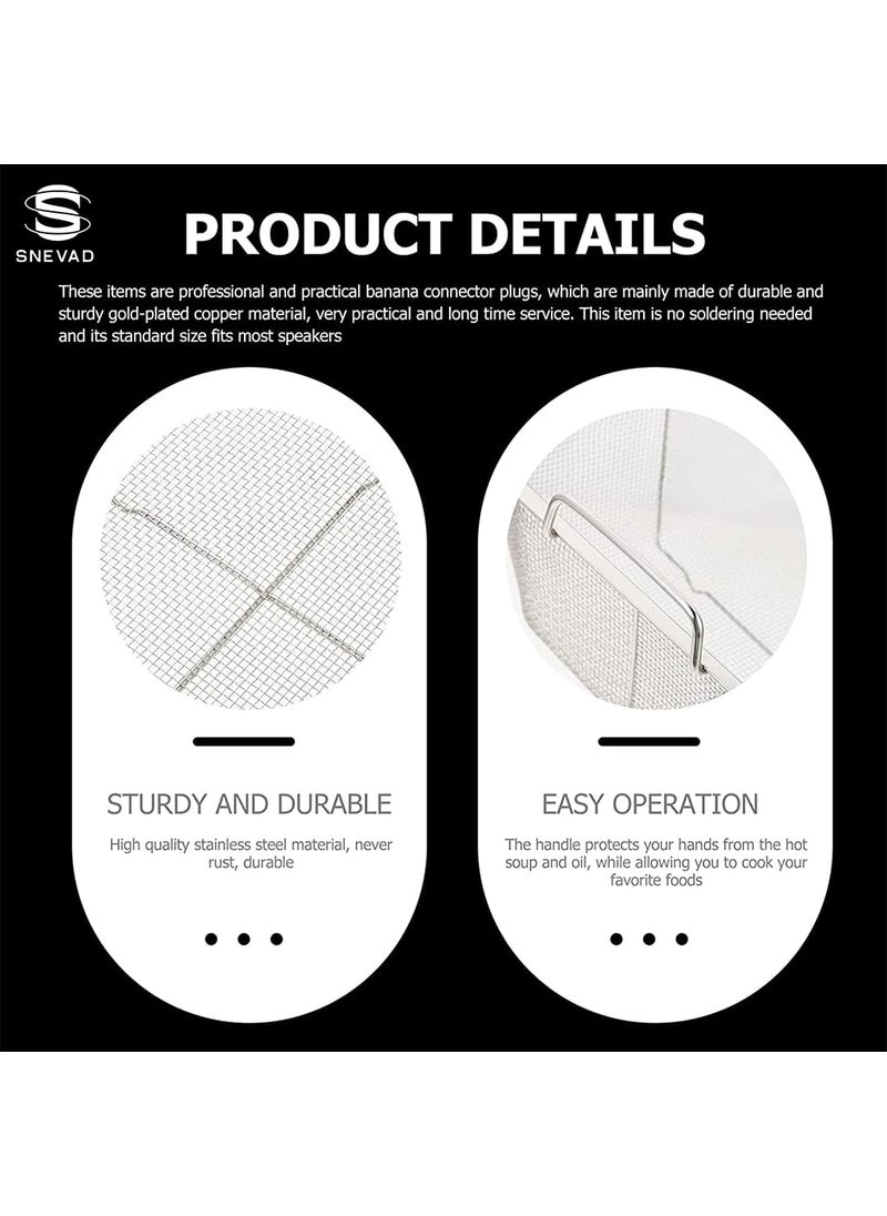 SHREESAMP SHREESAMP Fried Basket Square Stainless Steel Deep Fry Wire Mesh French Fries Holder Chips Frying Folding Handle Kitchen Mini Cooking Net Colander Strainer  - Image 4