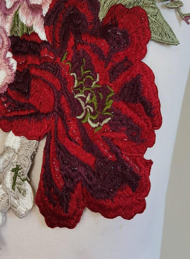 إف جيه تانج قطعتان من رقعة التطريز المخيطة على شكل زهور جميلة - Image 3