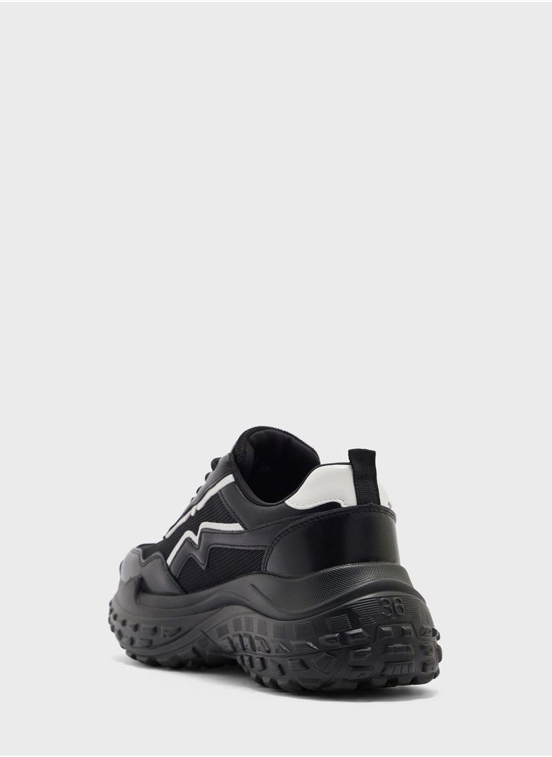 Ginger - Textured Chunky Sole Sneaker - Image 1