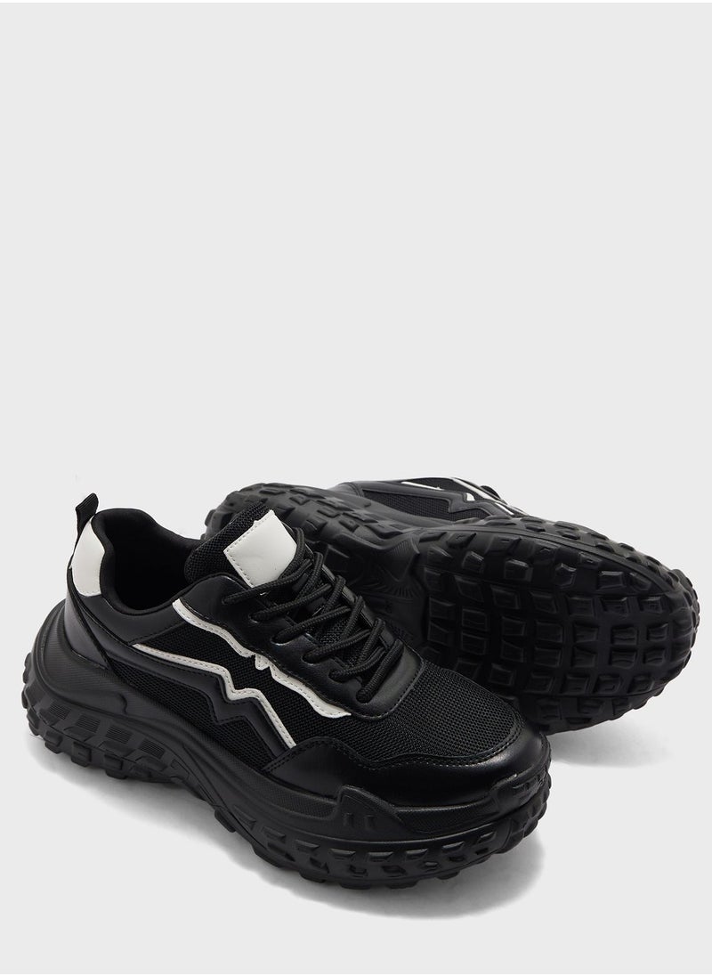 Ginger - Textured Chunky Sole Sneaker - Image 1
