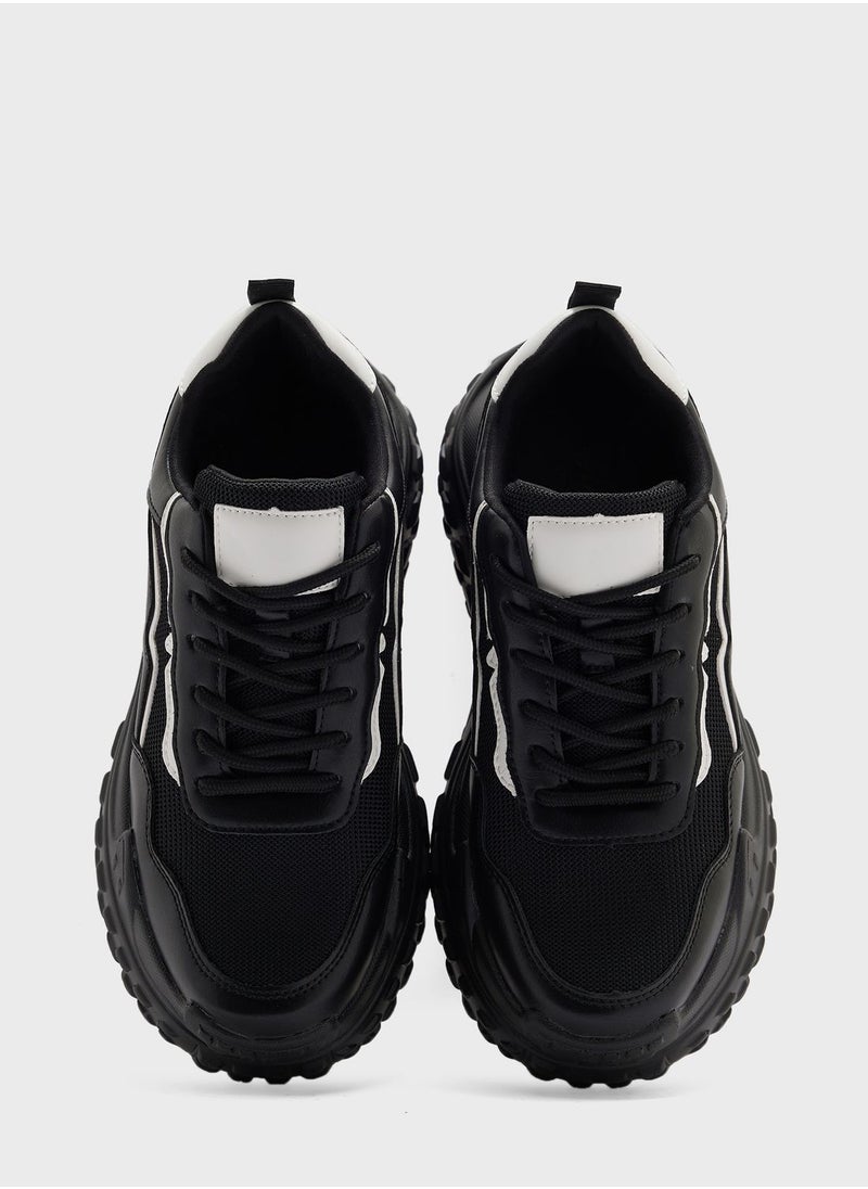 Ginger - Textured Chunky Sole Sneaker - Image 1