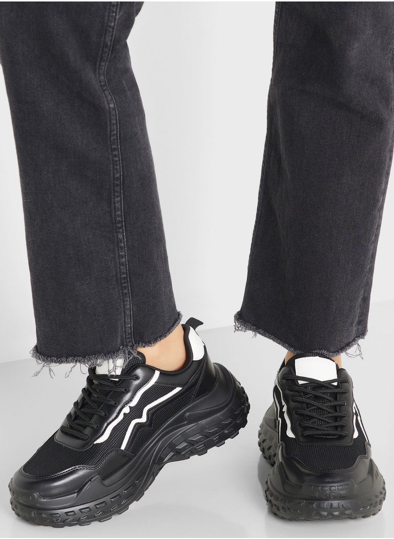 Ginger - Textured Chunky Sole Sneaker - Image 1