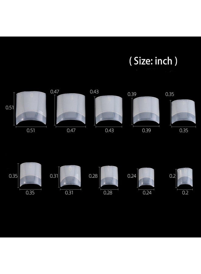Ohlove Square Nail Tips Half Cover 500Pcs Clear Acrylic Nails French Short False Nails With Box (Natural) - Image 5
