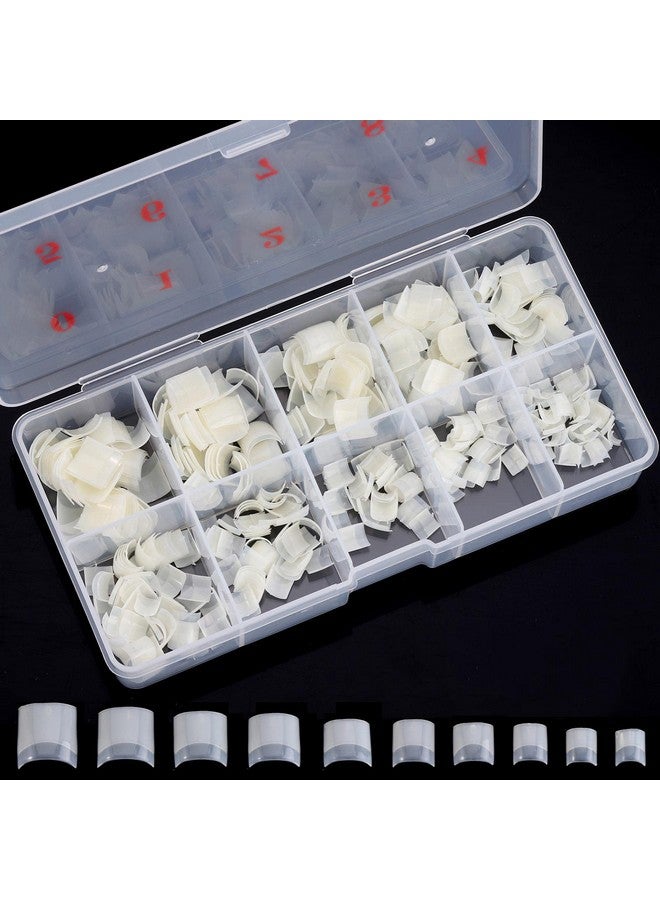 Ohlove Square Nail Tips Half Cover 500Pcs Clear Acrylic Nails French Short False Nails With Box (Natural) - Image 1