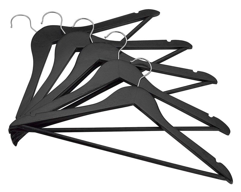 Evolluxi Lotus Wooden Hangers,Solid Wood Shirt Hangers,Dress Coat Jacket Clothes Hangers,with Extra Smooth Finish,360 Degree Swivel Hook(Retro)(Black,12 Count) - Image 5