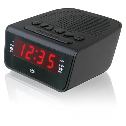 GPX C224B Dual Alarm Clock AM/FM Radio with Red LED Display (Black) - Image 3