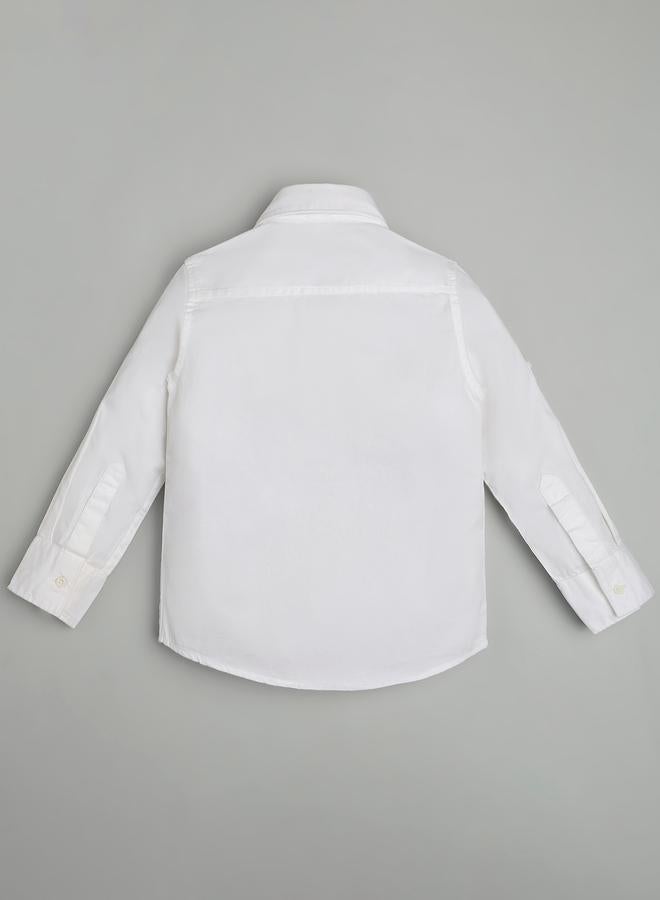 Infinity Kids White Cotton Shirt with Star Print - Image 4