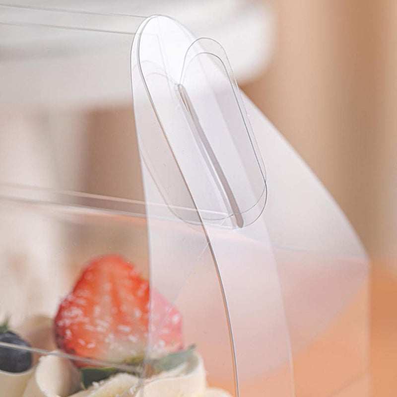 Cabilock 6 psc Cake Roll Box Transparent Plastic Portable Dessert Holder Packaging Box Swiss Roll Containers Party Favors for Home - Image 5