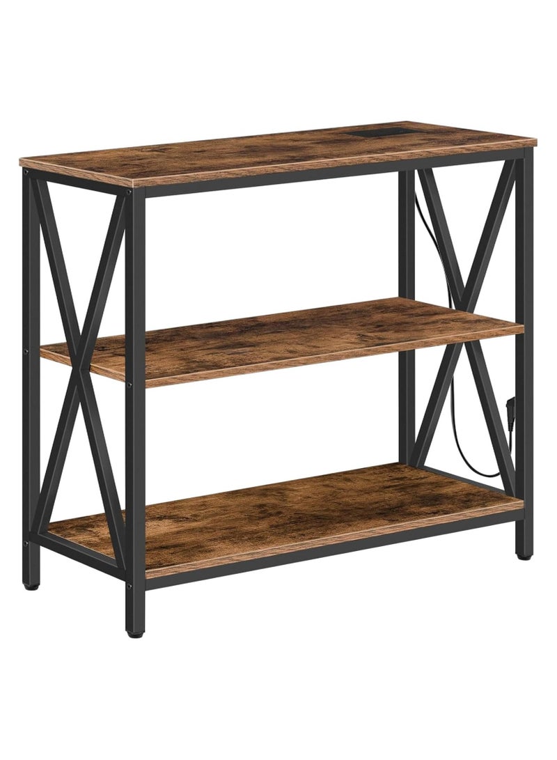 تشولوفز 3 فئة 100 * 35 سم طاولة وحدة تحكم قابلة للتعديل مع محطة شحن وطاولة المدخل وركن القهوة الجانبية مع رف التخزين ومنفذ الطاقة لغرفة المعيشة مدخل الأريكة - Image 5