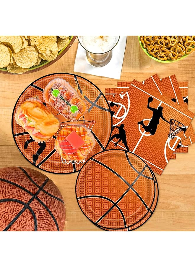 KASTWAVE Basketball Birthday Plates And Napkins, 72Pcs Boy Basketball Party Paper Tableware Set For Kids Basketball Game Decorations Supplie Serves 24 Guests - Image 4