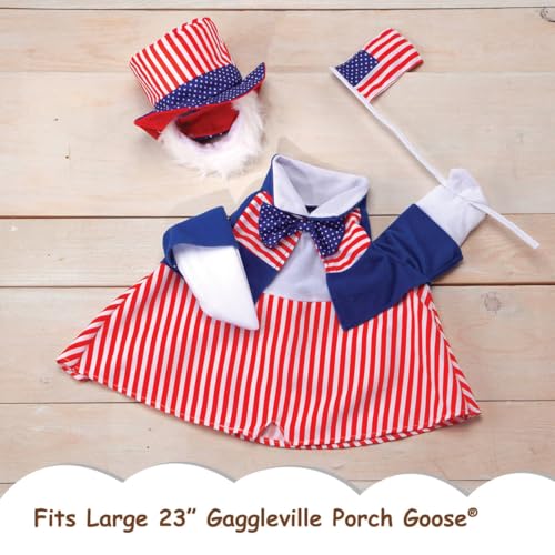 Fox Valley Traders Gaggleville Uncle Sam Goose Outfit, Fits Large 23" H Statue - Image 3