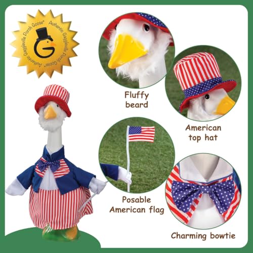 Fox Valley Traders Gaggleville Uncle Sam Goose Outfit, Fits Large 23" H Statue - Image 4