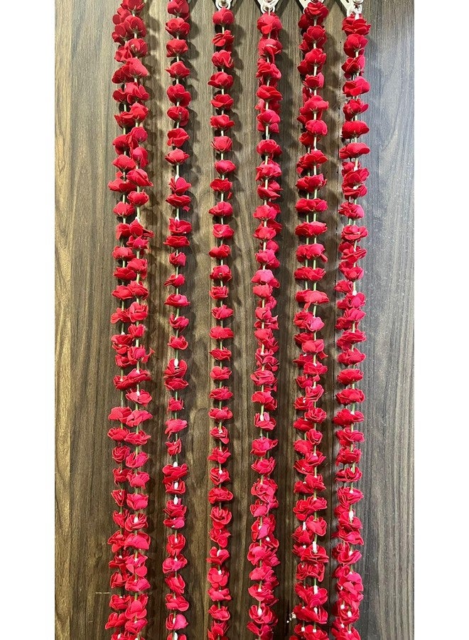 Sellplus Artificial Red Ross (Gulab), 53 Flowers in Each String/Ladi & 155 Cm/ 5 Ft Long, Garland for Decoration Festival and Home/Office Inauguration Pack of 4 (20) - Image 5