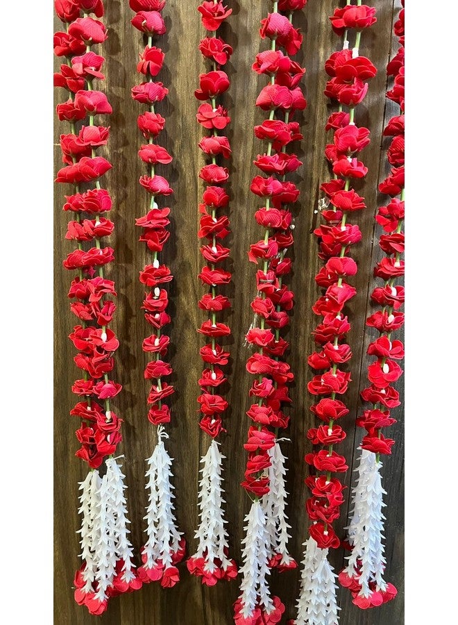 Sellplus Artificial Red Ross (Gulab), 53 Flowers in Each String/Ladi & 155 Cm/ 5 Ft Long, Garland for Decoration Festival and Home/Office Inauguration Pack of 4 (20) - Image 4