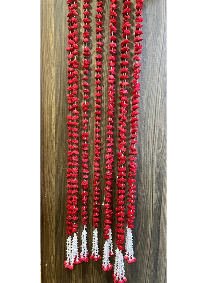 Sellplus Artificial Red Ross (Gulab), 53 Flowers in Each String/Ladi & 155 Cm/ 5 Ft Long, Garland for Decoration Festival and Home/Office Inauguration Pack of 4 (20) - Image 1