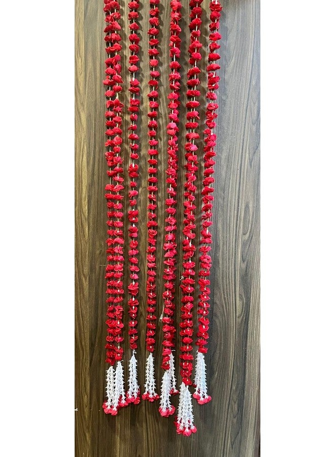 Sellplus Artificial Red Ross (Gulab), 53 Flowers in Each String/Ladi & 155 Cm/ 5 Ft Long, Garland for Decoration Festival and Home/Office Inauguration Pack of 4 (20) - Image 2
