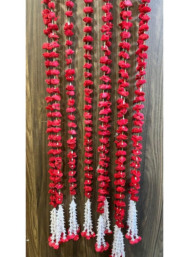 Sellplus Artificial Red Ross (Gulab), 53 Flowers in Each String/Ladi & 155 Cm/ 5 Ft Long, Garland for Decoration Festival and Home/Office Inauguration Pack of 4 (20) - Image 3