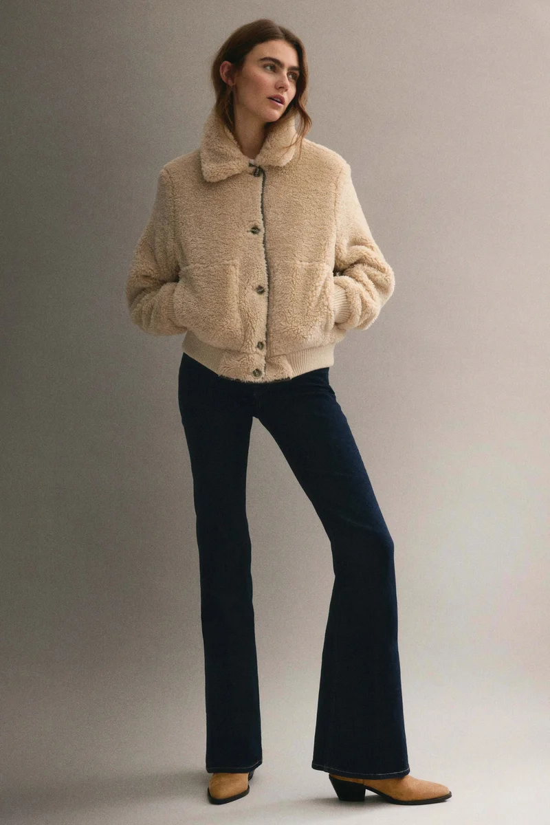 اتش اند ام جاكيت من نسيج تيدي