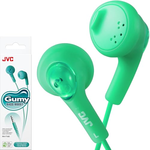 JVC HAF160G Gumy Ear Bud Headphone Green - Image 1