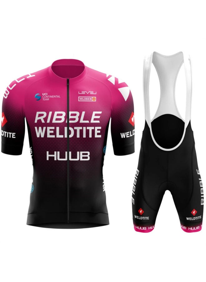 Cycling Jersey Short-sleeved Suit Men's Road Cycling Clothing Quick-drying Breathable Mountain Bike Cycling Pants Slim Fit
