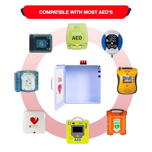 OVERDOSE KITS AED Defibrillator Wall Mount Cabinet | Optional Alarm & Lock | Durable Steel Frame | Fits Most Brands of AED's for Public Spaces or Home (White)(AED NOT Included) - Image 4