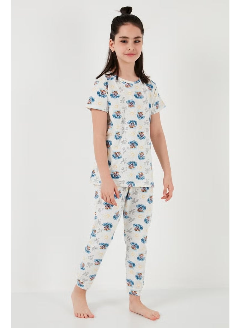 Lela 100% Cotton Crew Neck Short Sleeve Pajama Set Girl's Pajama Set 6651004 - Image 3