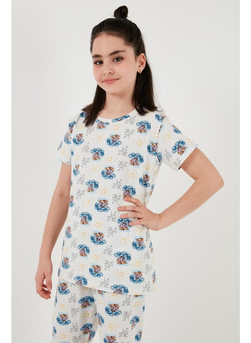 Lela 100% Cotton Crew Neck Short Sleeve Pajama Set Girl's Pajama Set 6651004 - Image 4