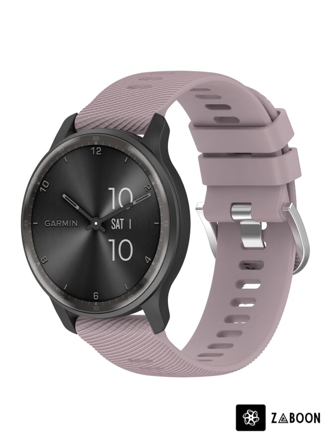Zaboon Watch Band For Garmin VivoMove Style 20mm Cross Textured Solid Color Silicone (Roland Purple) - Image 1