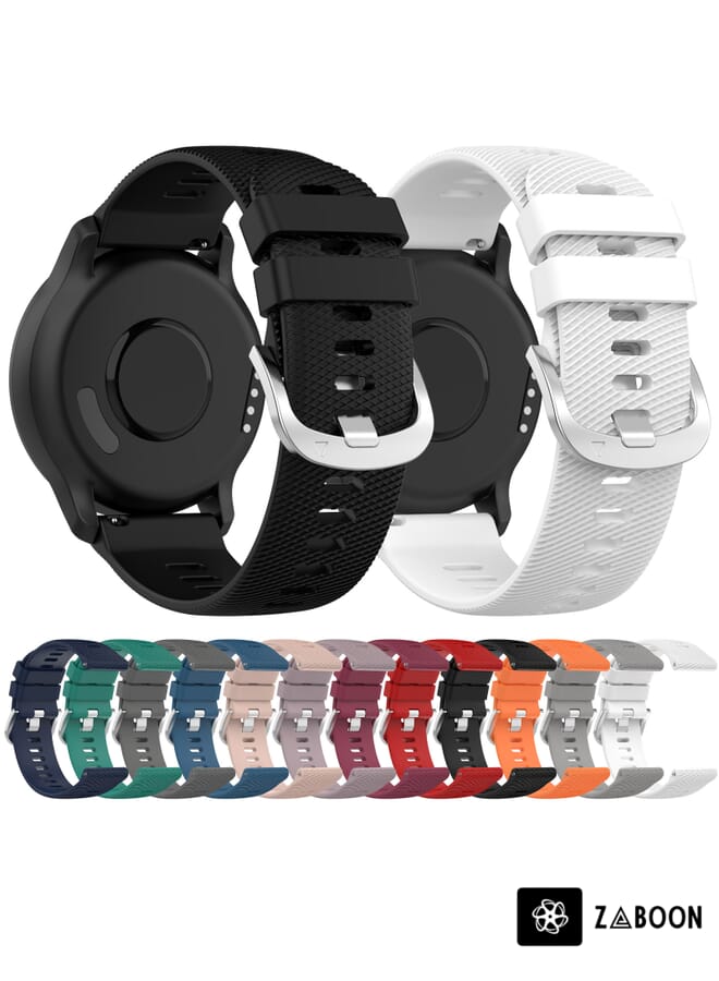 Zaboon Watch Band For Garmin VivoMove Style 20mm Cross Textured Solid Color Silicone (Roland Purple) - Image 3