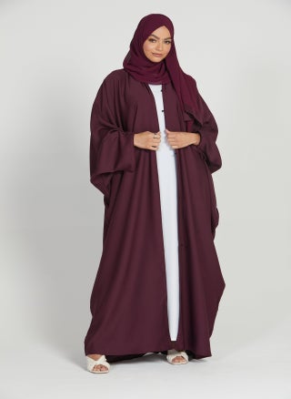 Elegant Maroon plain abaya wityh belt and Hijab-AB59 - pzsku/Z6C755916F9809329D7B5Z/45/_/1738005131/ea9a8d0d-95d1-4999-ab57-db0ac45023ca