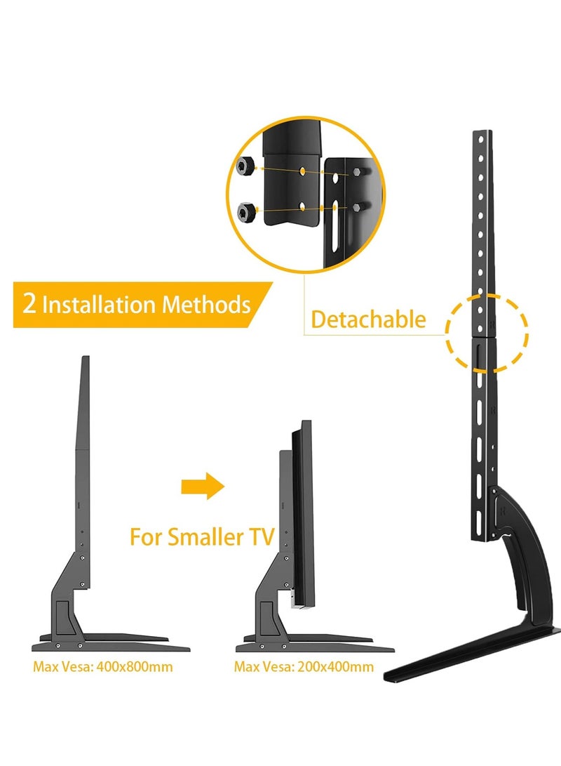 ELTRAZONE "Universal TV Stand Tabletop Mount by 5Rcom: Supports 22 to 65 inch Flat Screen TVs, Adjustable Height, Max 88lbs Capacity, VESA 800 x 500mm - Stable TV Legs for Plasma, LCD, LED Screens" - Image 4