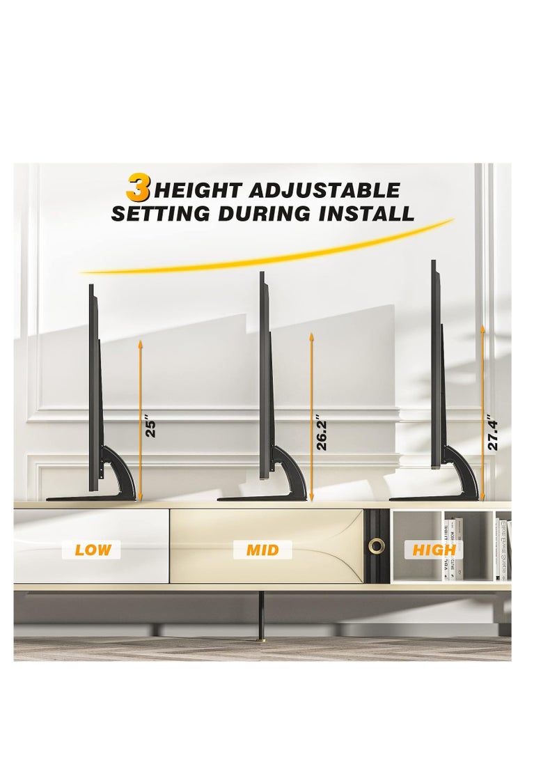 ELTRAZONE "Universal TV Stand Tabletop Mount by 5Rcom: Supports 22 to 65 inch Flat Screen TVs, Adjustable Height, Max 88lbs Capacity, VESA 800 x 500mm - Stable TV Legs for Plasma, LCD, LED Screens" - Image 5