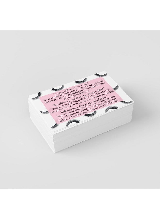 SegMiniSmart - Lash Extension Aftercare Cards 50 Pack Eyelash Extension Supplies Lash Print & Pink Design Size 3.5 X 2 Inches After Care (23 Week Fillers) - Image 1