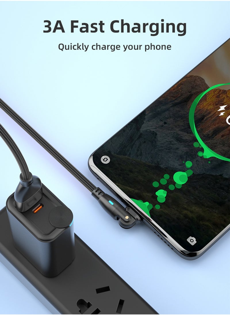 infino كابل USB-A إلى USB-C [عبوة من قطعتين، 3.3 قدم] - شحن سريع 3 أمبير، تصميم بزاوية دوران 180 درجة ومستقيم، لأجهزة iPhone وSamsung والأجهزة من النوع C - أسود  - Image 4