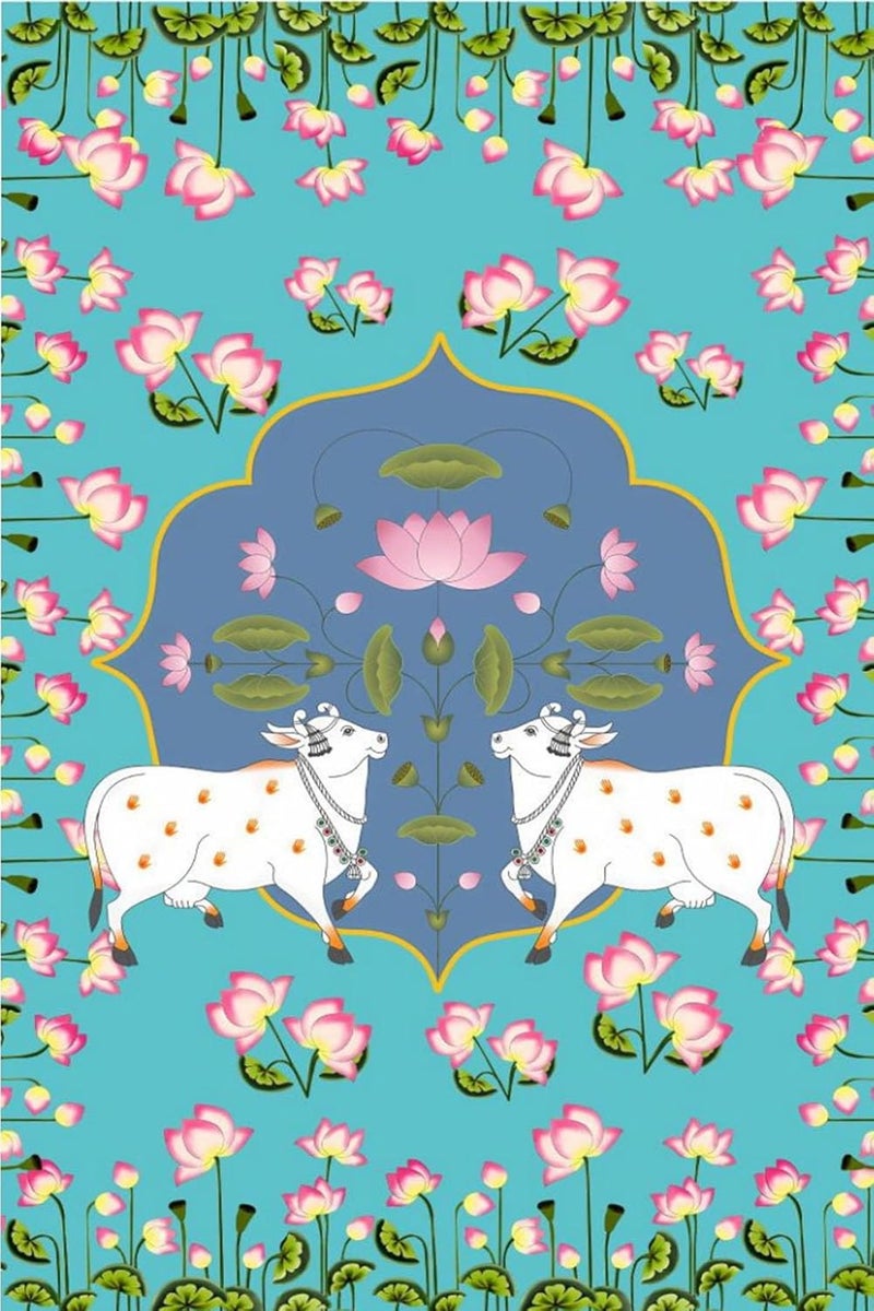 S2S ستارة خلفية تقليدية أنيقة 2 دهنو مع زهور | لتزيين البوجا ستارة خلفية تقليدية | ارتفاع 8 أقدام وعرض 5 أقدام - Image 1