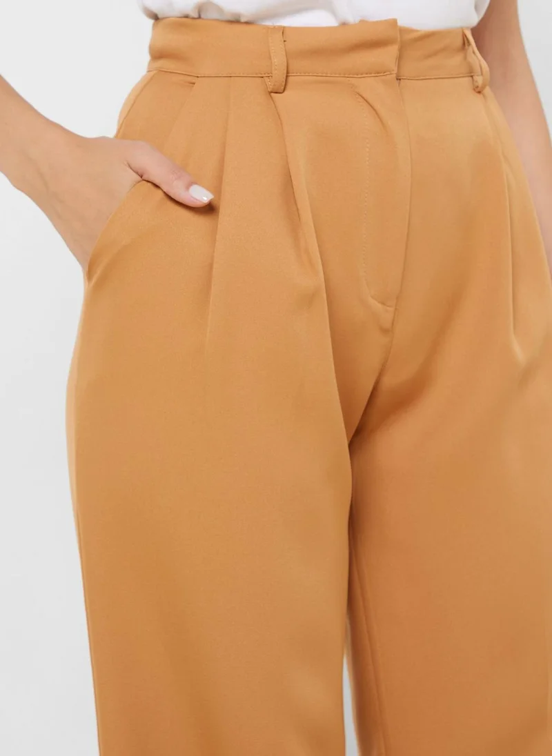 Ginger Wide Leg Dad Trousers