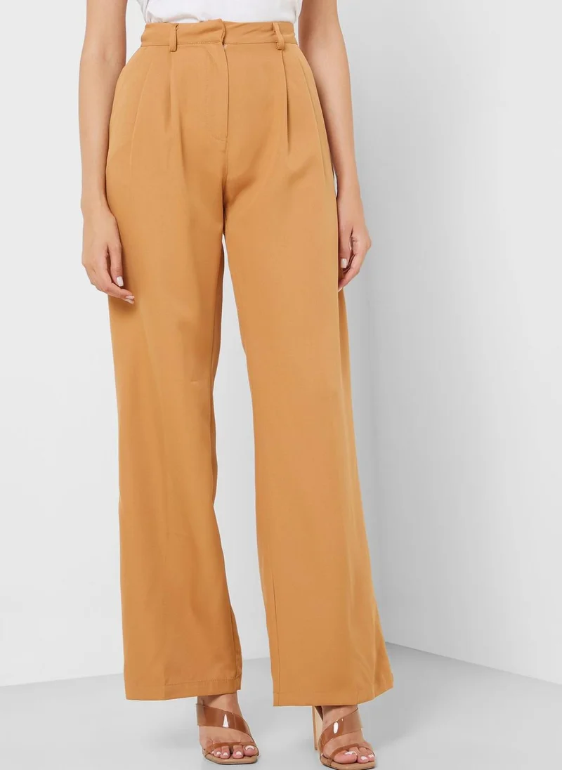 جينجر Wide Leg Dad Trousers