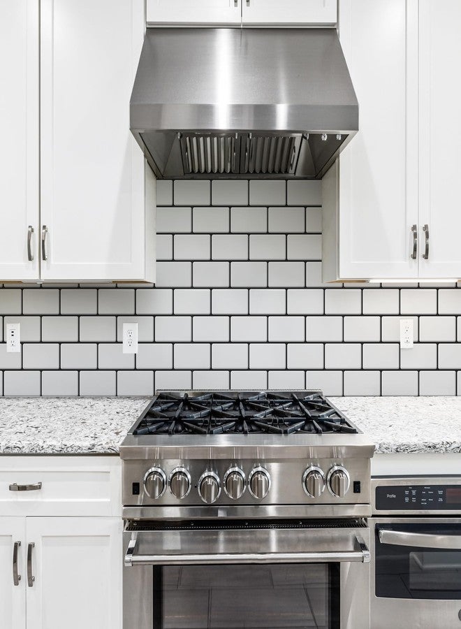 Art3d Peel and Stick Backsplash, 10-Pack Thickened Stick on Subway Tiles, Faux Ceramic Tiles for Kitchen, Bathroom, White with Black Grout - Image 3