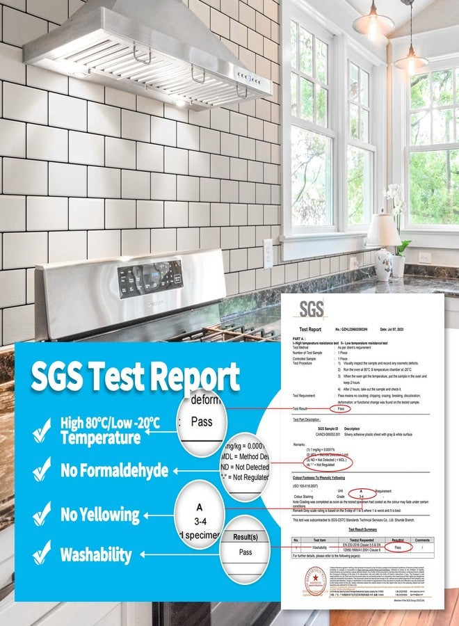 Art3d Peel and Stick Backsplash, 10-Pack Thickened Stick on Subway Tiles, Faux Ceramic Tiles for Kitchen, Bathroom, White with Black Grout - Image 4