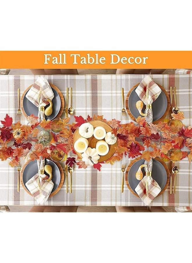 erorex 2 Pack Fall Decor Maple Leaf Artificial Autumn Decoration Halloween Garland Artificial Hanging Autumn Foliage Can Be Used For Home Fireplace Mantle Front Door Thanksgiving Decor  - Image 5