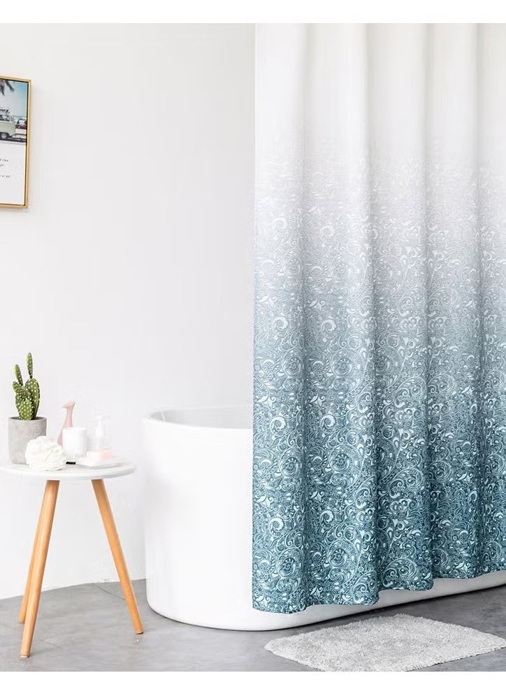 Generic Gradient Shower Curtain For Bathroom - Decorative Roland Shower Liner - Household Printed Shower Curtain Set With Hooks - Bath Curtain 200W x 200H  - Image 2